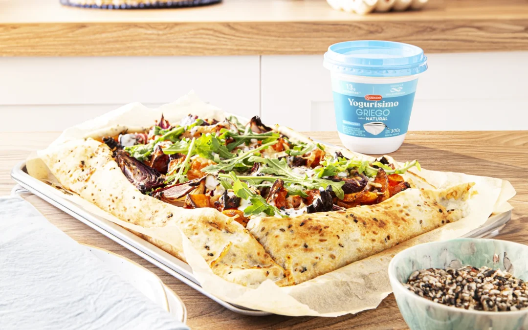 TARTA DE ZAPALLO , SEMILLAS, YOGUR Y QUESO