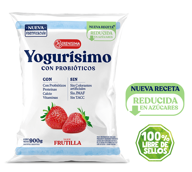 Yogur en sachet de 1 litro sabor frutilla Yogurísimo