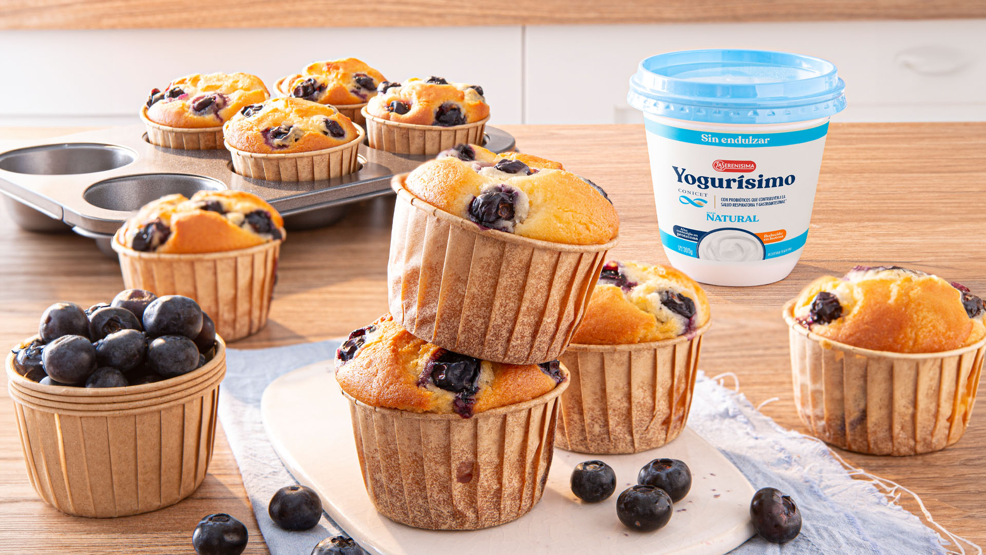Muffins de arándanos con Yogurísimo