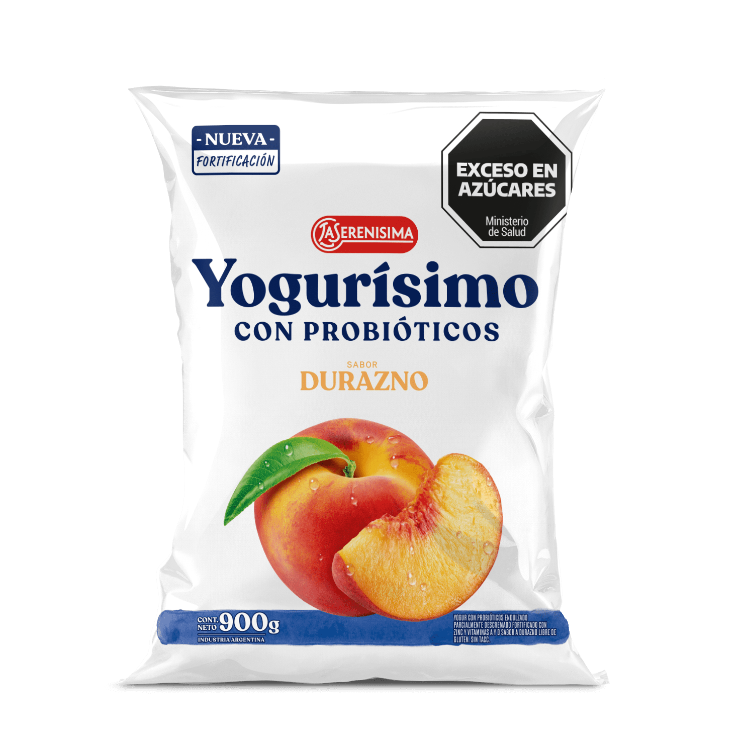 Yogur en Sachet de 900 g. Yogurísimo Durazno