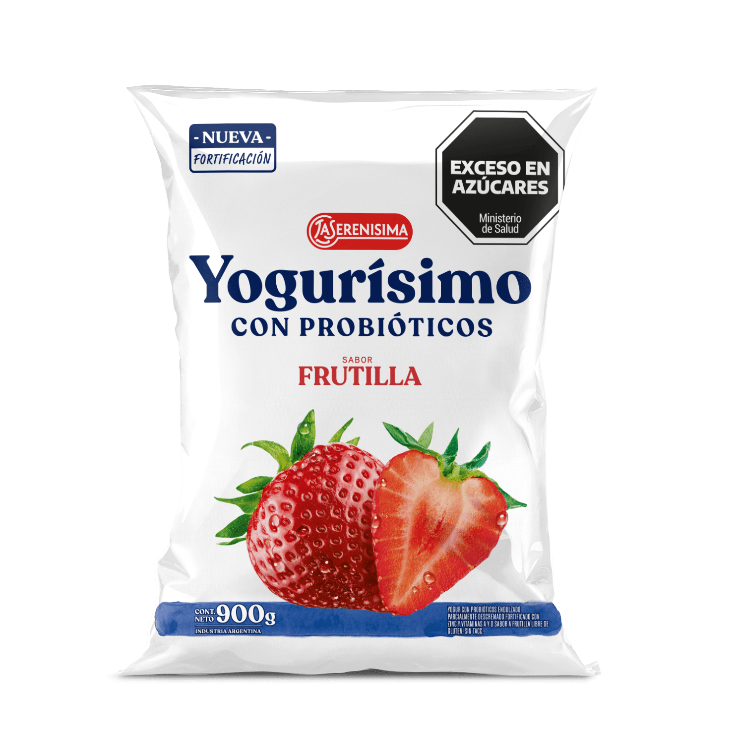 Yogur en Sachet de 900 g. Yogurísimo Frutilla