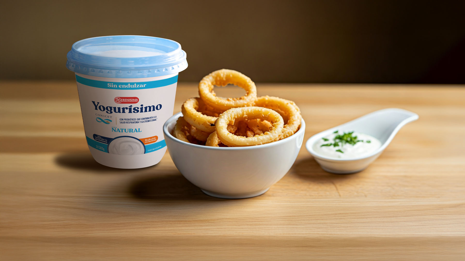 Rabas crocantes con aderezo de Yogurísimo