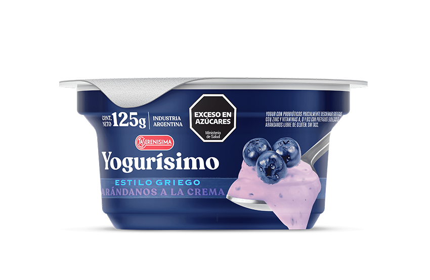 Yogurísimo estilo Griego con arandanos a la crema