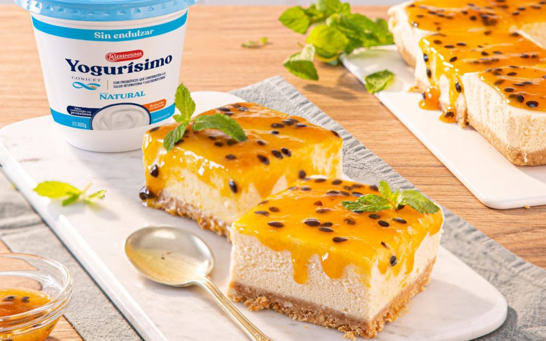 MINI CHEESECAKES CON SALSA DE MARACUYÁ
